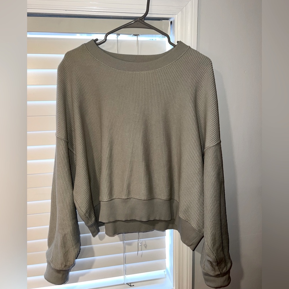 Slightly cropped ribbed sweater from Aerie.